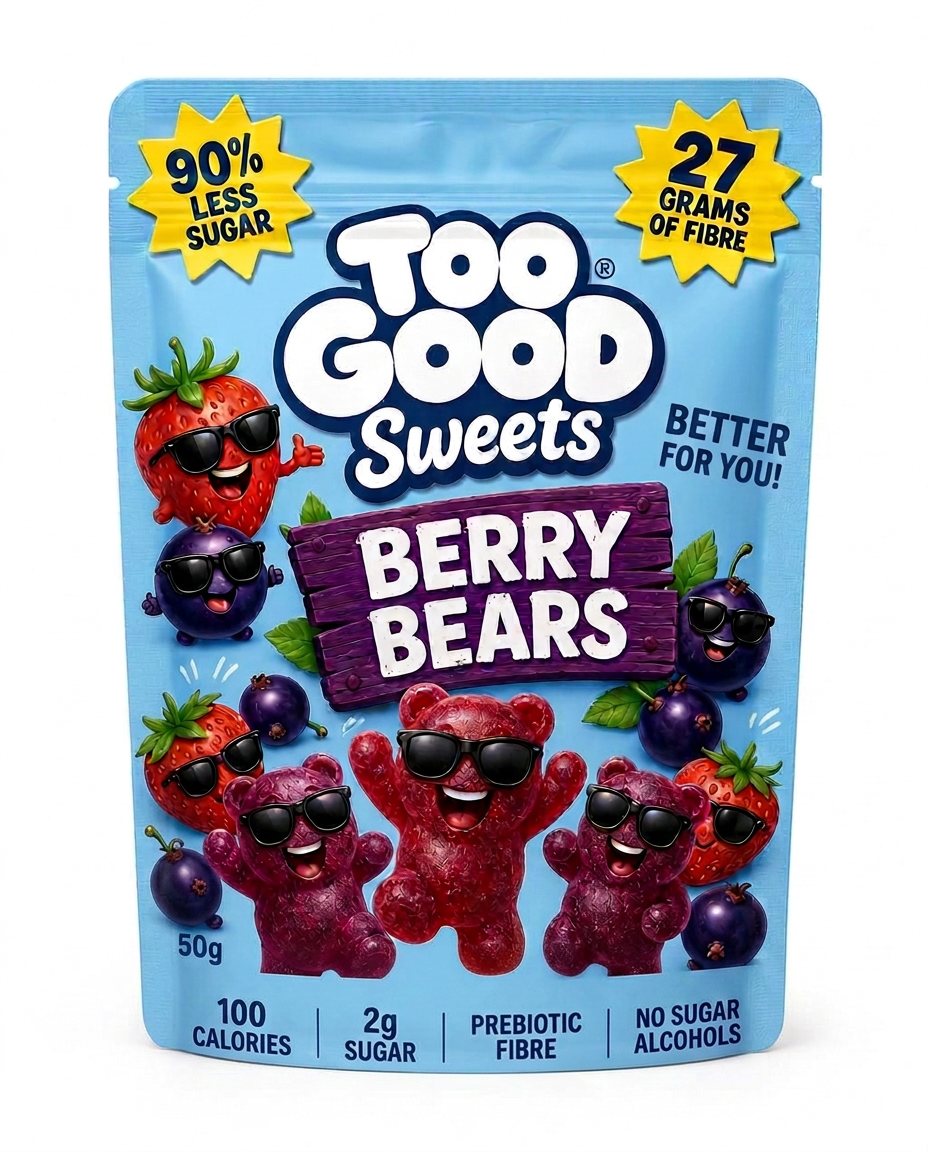 TooGood Sweets Berry Bears 50g pouch